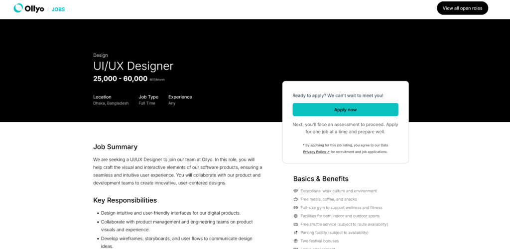 UIUX Designer salary by ollyo- a bangladeshi company